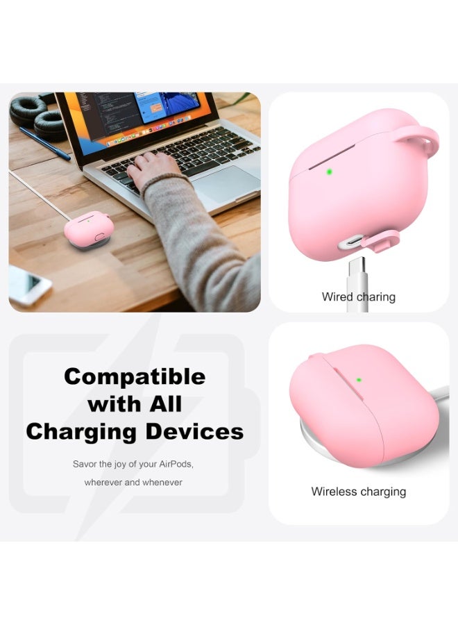 ACLIX AirPods Pro 3 Case (2025), Soft Silicone Protective Case Cover Compatible with Apple AirPods Pro 3rd Generation (USB-C Cable), (Pink) - Image 5